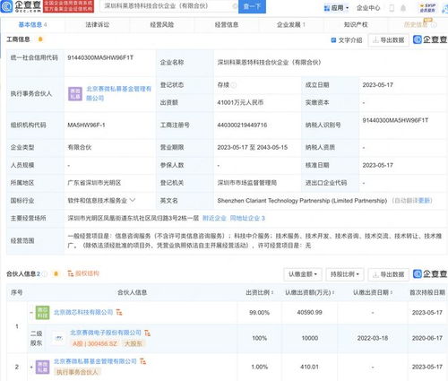 賽微電子投資4億在深圳設(shè)立科技合伙公司，拓展社會經(jīng)濟(jì)咨詢服務(wù)